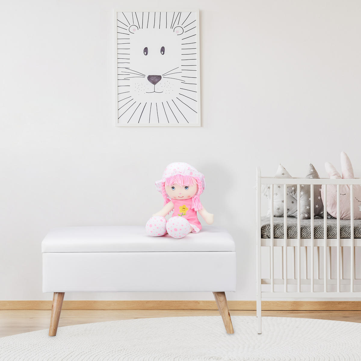 SITZBANK - Weiß, Holz/Holzwerkstoff (80/40/39.5cm) - Relaxdays