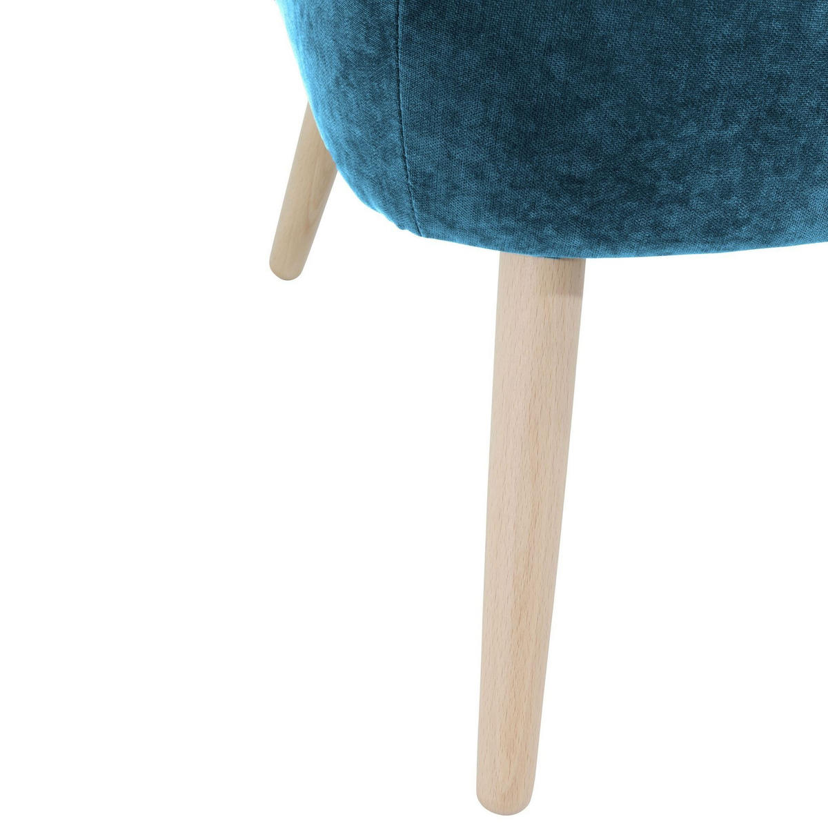 SESSEL Kathy Bezug Veloursstoff Buche natur / petrol - Blau, Kunststoff (70/86/69cm) - 58aufmkessel