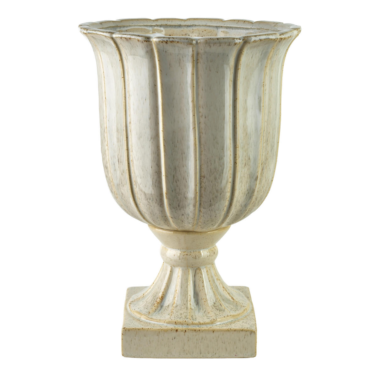 VASE Evam beige 24/24/34 Keramik - Beige, Keramik (34cm) - Mondex