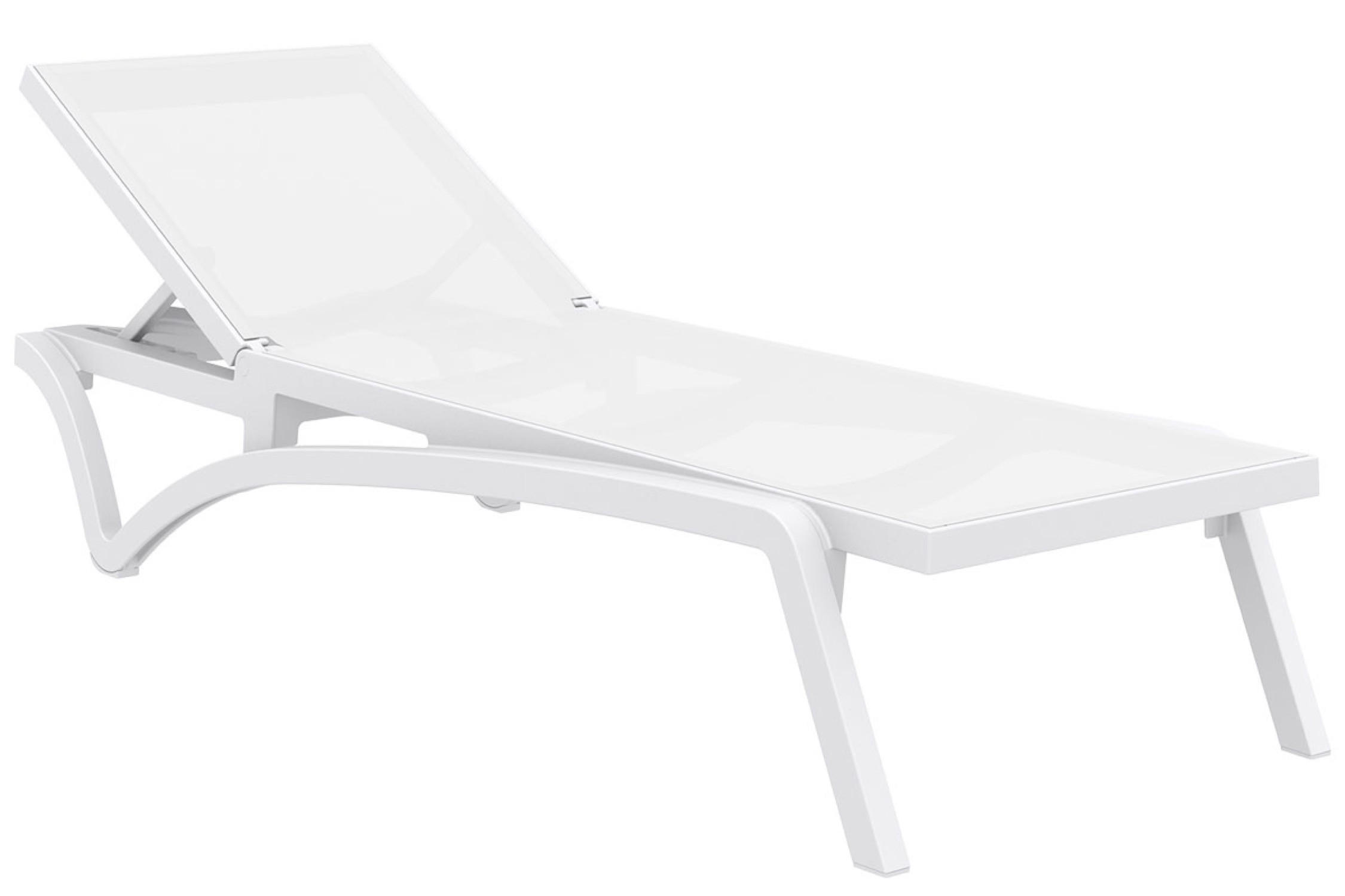 SONNENLIEGE Pacira weiß - Weiß, Kunststoff (68/35/195cm) - TPFGarden