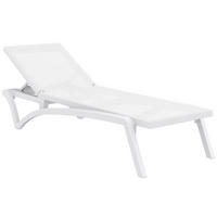 SONNENLIEGE Pacira weiß - Weiß, Kunststoff (68/35/195cm) - TPFGarden