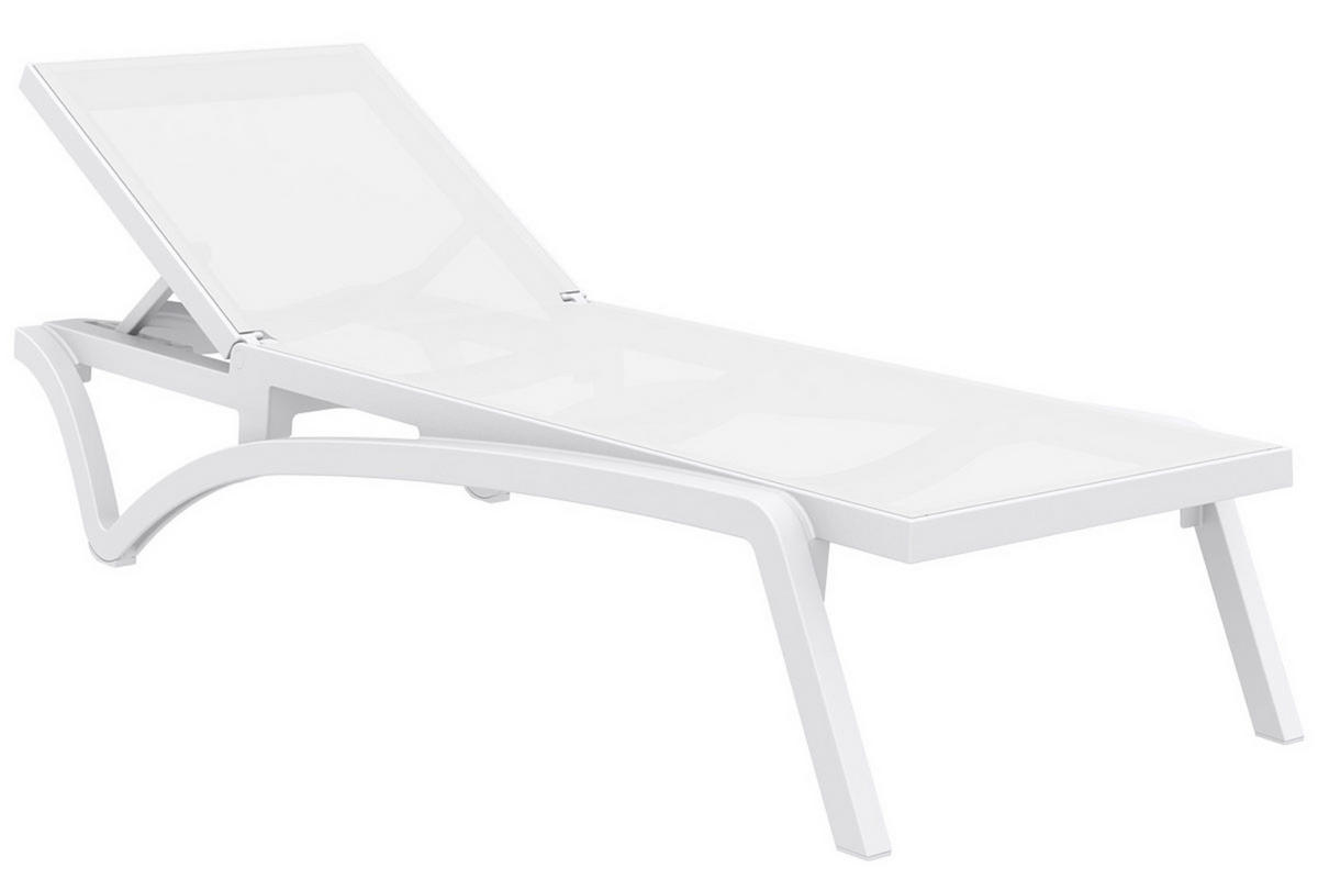 SONNENLIEGE Pacira weiß - Weiß, Kunststoff (68/35/195cm) - TPFGarden