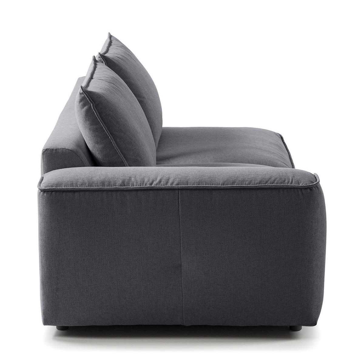 2,5-SITZER SOFA - modular - Schwarz/Grau, Kunststoff/Textil (184/82/99cm) - home24