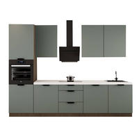 KÜCHENZEILE 300 cm - Sorento KS1-M300 - in Grün /Dunkle Eiche - Eichefarben/Dunkelbraun, Holz (300/247/58cm)