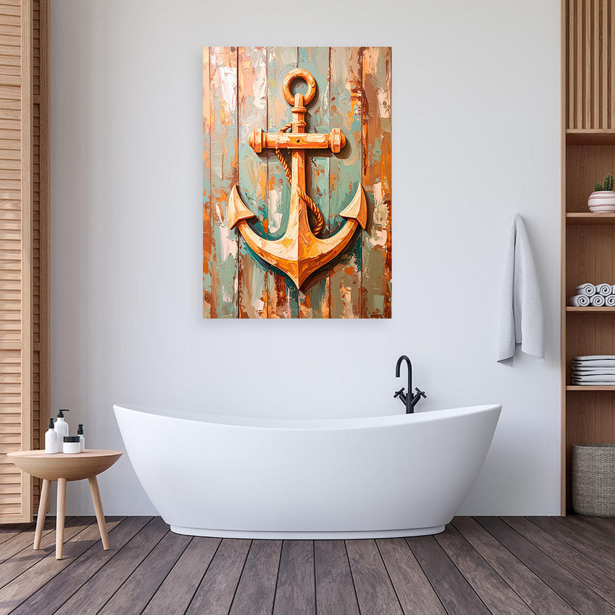 LEINWANDBILD Seeanker 80x120cm - Beige, Textil (80/120cm) - Feeby