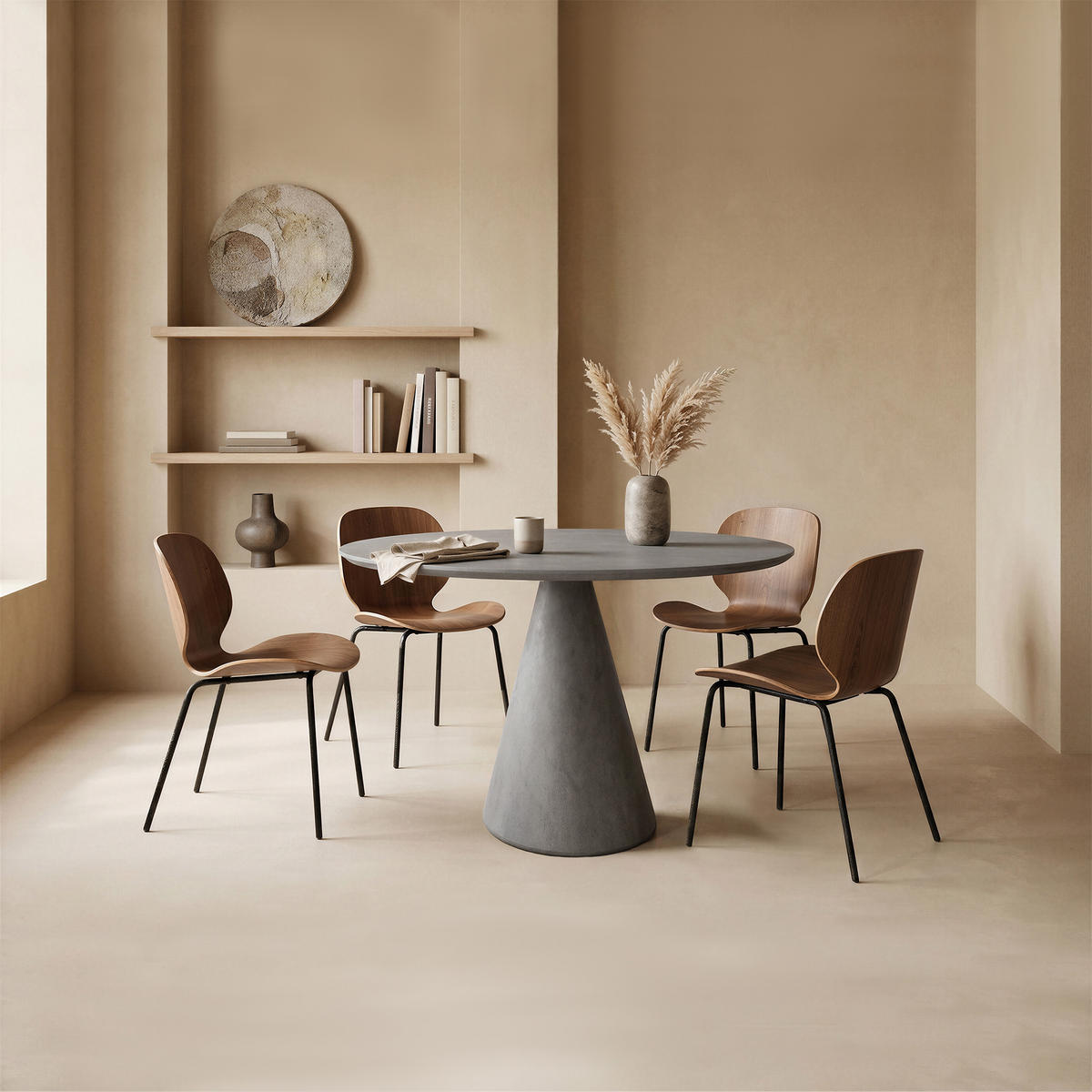 ESSTISCH RIO Mittel aus Beton 91.4x91.4x75 - Grau, Naturmaterialien (91.4/91.4/75cm) - Elementi