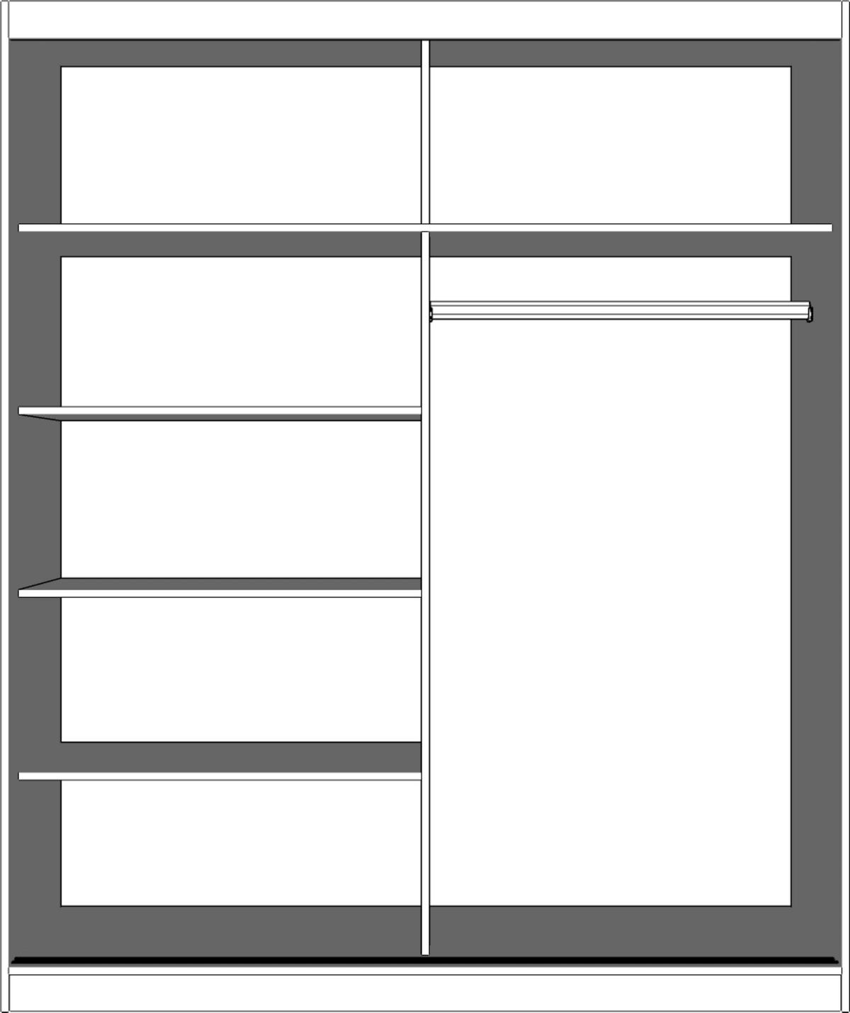 SCHWEBETÜRENSCHRANK Multi 35 Weiß/Weiß Semigloss + Spiegel 183 cm - Alufarben/Weiß, Glas/Holz (183/218/61cm) - imoebel24