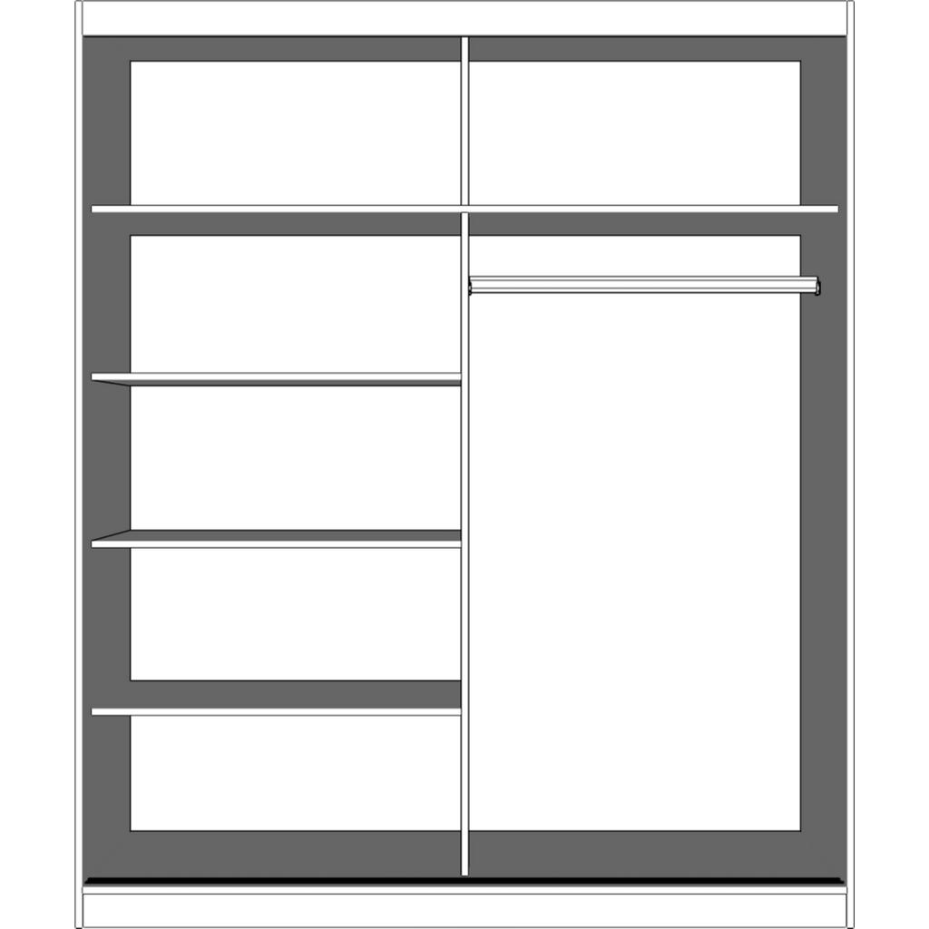 Thumbnail - imoebel24 Schwebetürenschrank, Schwarz, Weiß, Holzwerkstoff, 5 Fächer, Rechteckig, 183x218x61 cm, Schlafzimmer, Kleiders...