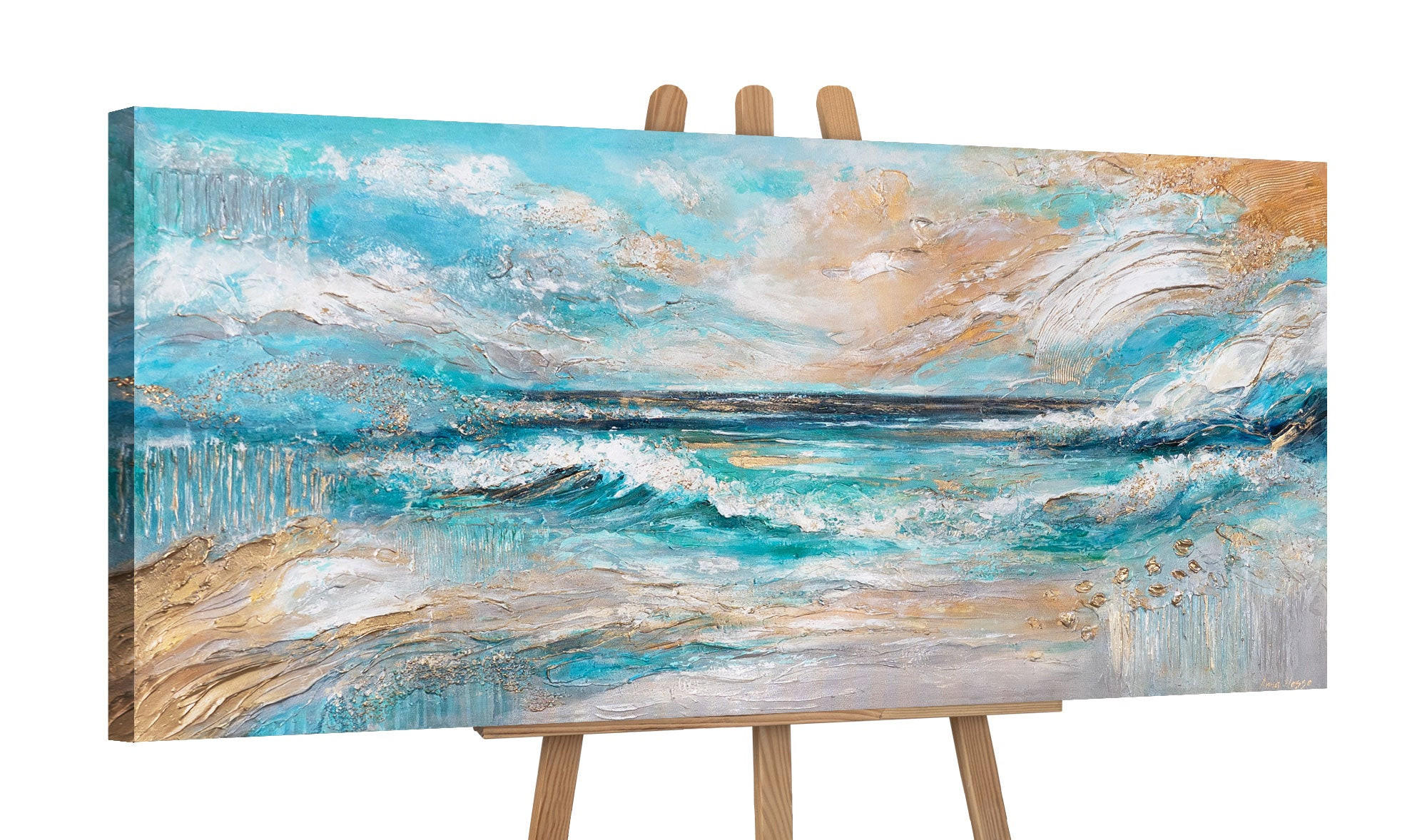 GEMÄLDE Sonnenglanz auf Keilrahmen 115x50 cm - Multicolor, Holz (115/50cm) - YS-art gallery