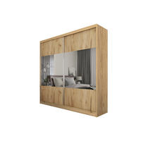 SCHWEBETÜRENSCHRANK AZZURRA 200/216/61 cm 2-türig mit Spiegel Eiche Artisan - Eiche Artisan, Holzwerkstoff (200/216/61cm) - MASSENO