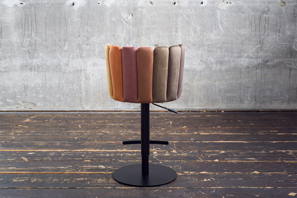BARHOCKER JADA Braun Velvet - Dunkelbraun/Schwarz, Kunststoff/Textil (55/85/53cm) - KAWOLA
