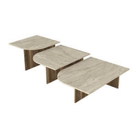 COUCHTISCH Set - 95cm x 70cm - Holzspan - beige - OMELINA - Beige, Holz (70/95/44.6cm) - Vente-Unique