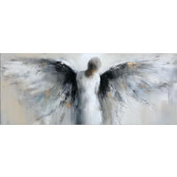 GLASBILD 125x50 cm Engel Kunst beige - Beige, Glas (125/50cm) - artissimo