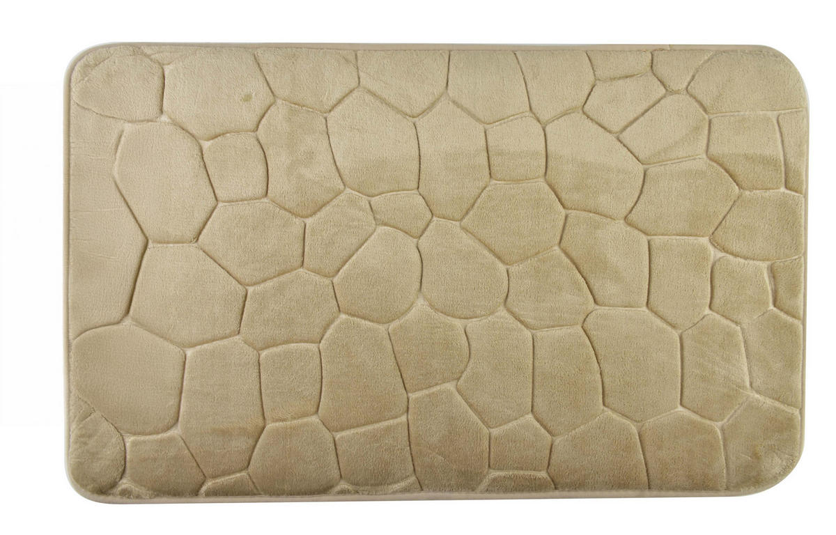 BADTEPPICH Zac Beige 80/50/2 cm Textilien - Beige, Textil (50/80cm) - Mondex