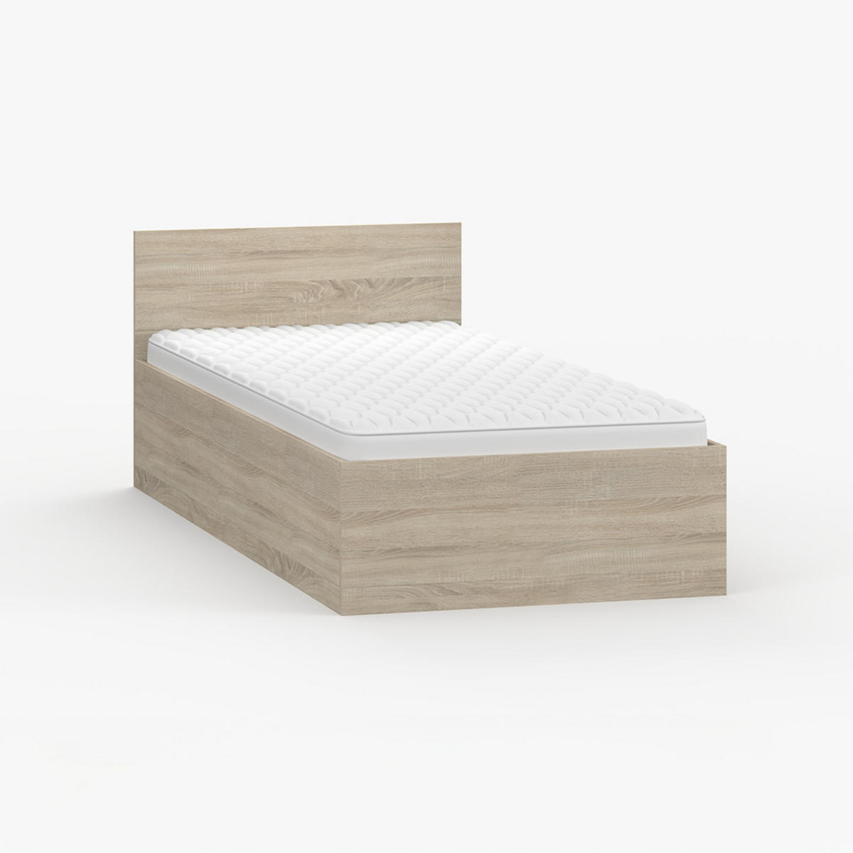 BETT 90×200 JONAS III 46 Sonoma Eiche/ Sonoma Eiche - Sonoma Eiche, Holzwerkstoff - imoebel24