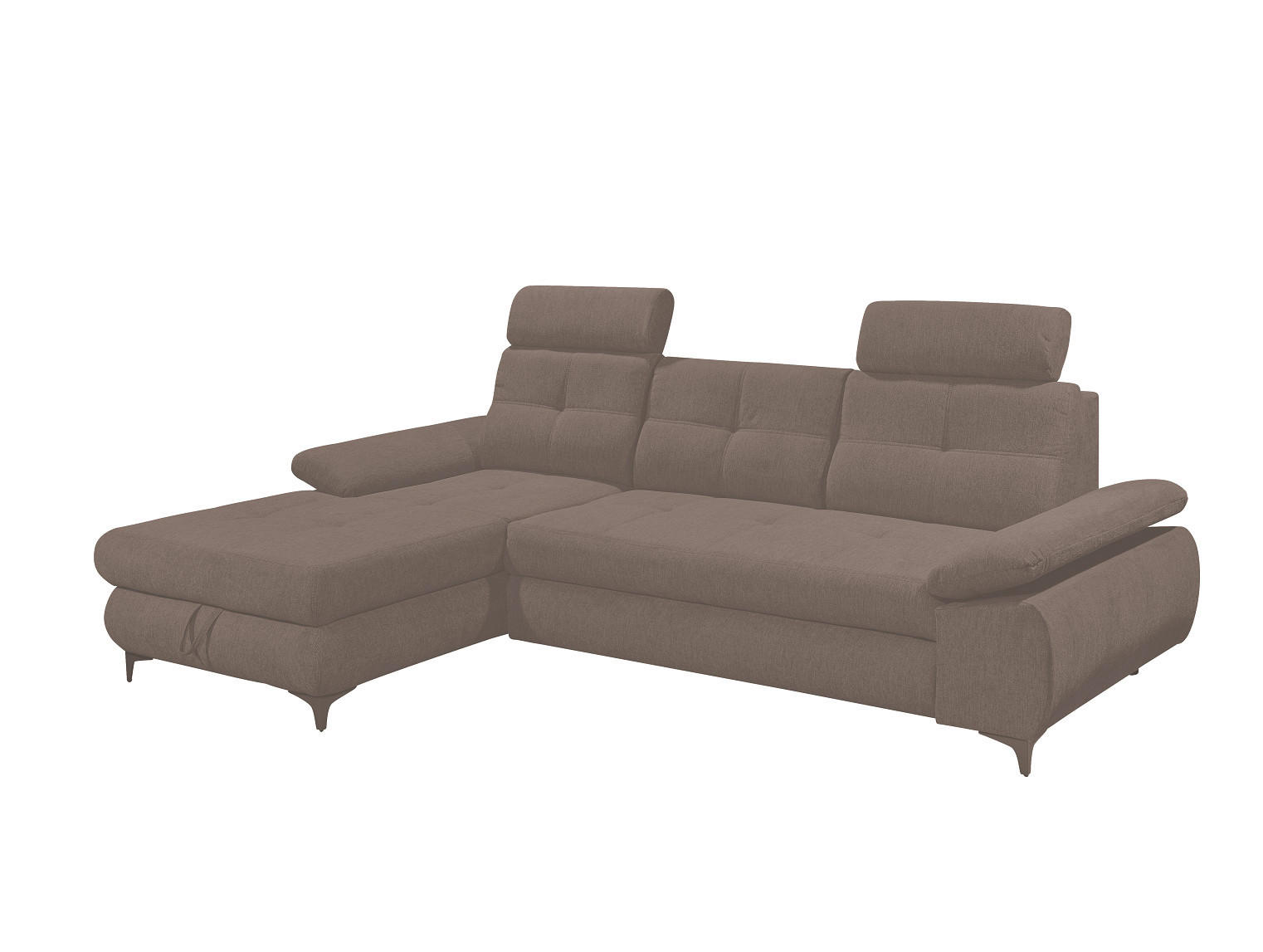 ECKSOFA mit Schlaffunktion und Bettkasten - Schwarz/Braun, Kunststoff/Textil (274/177cm) - ed exciting design