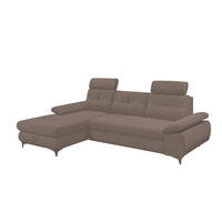 ECKSOFA mit Schlaffunktion und Bettkasten - Schwarz/Braun, Kunststoff/Textil (274/177cm) - ed exciting design