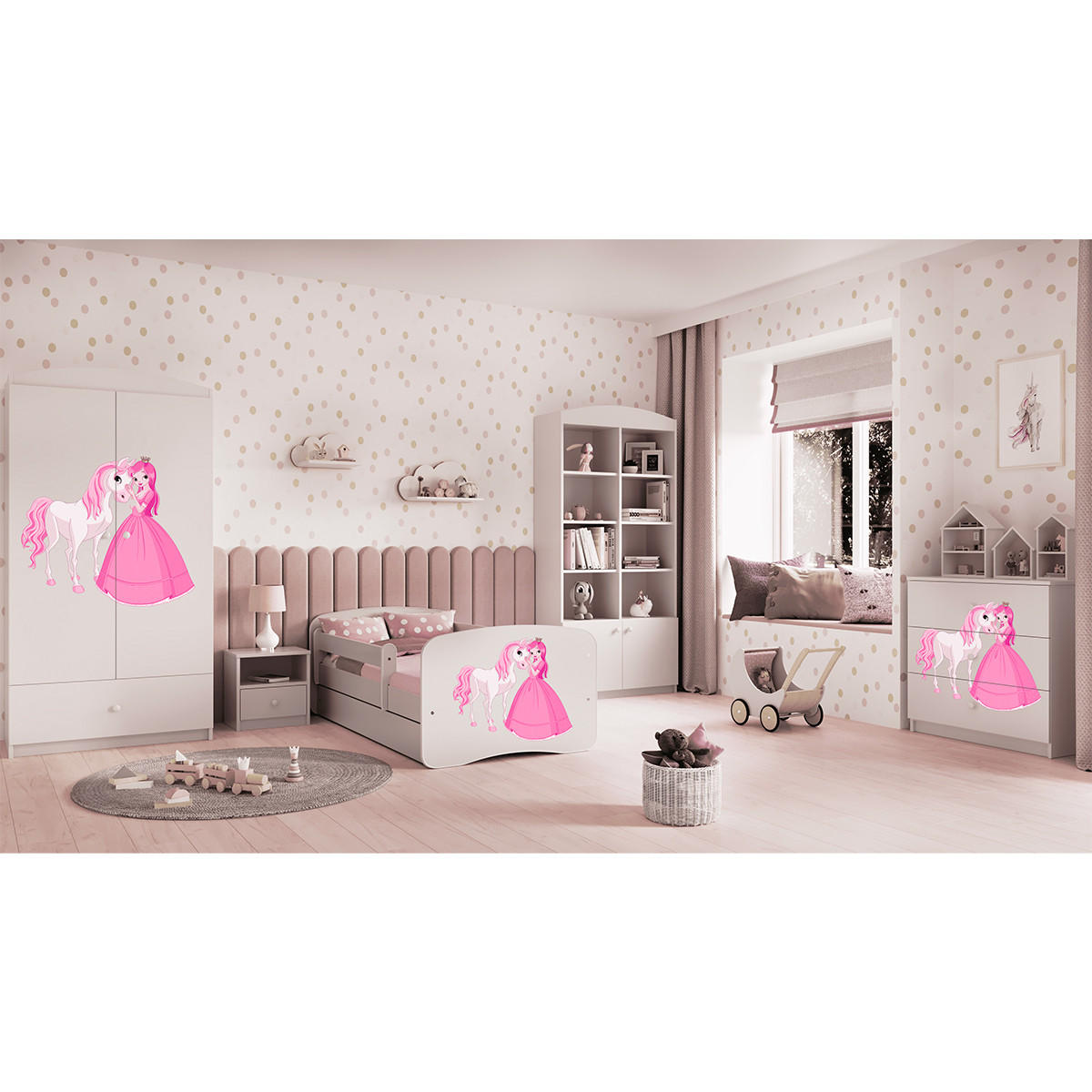 KOMODA Babydreams Princezná Kôň 81/81/41 - biela, kompozitné drevo (81/81/41cm) - RAUMHIRSCH FURNITURE