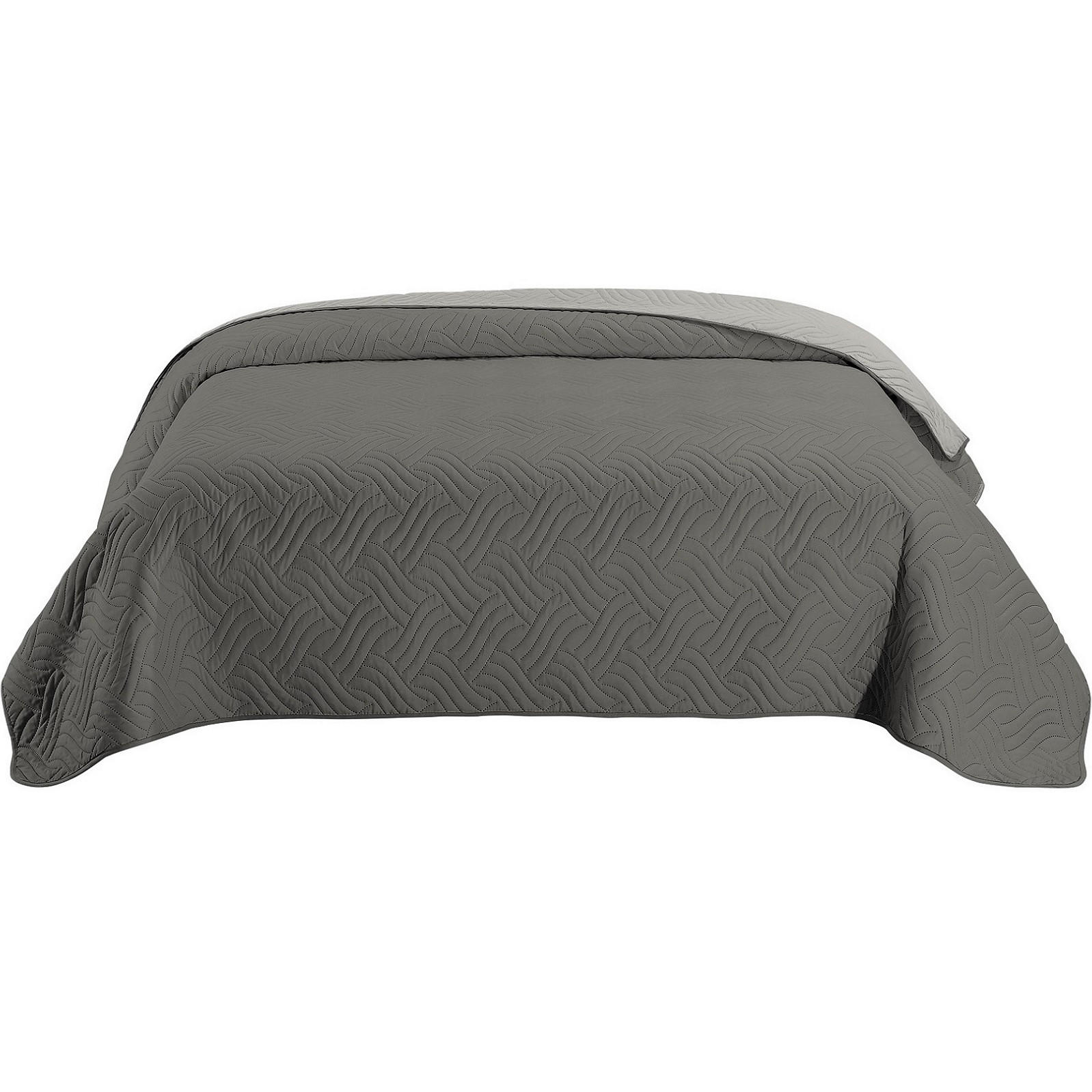 TAGESDECKE Wende-Design grau 220/240 cm Duo-Color - Grau, Textil (220/240cm) - wometo