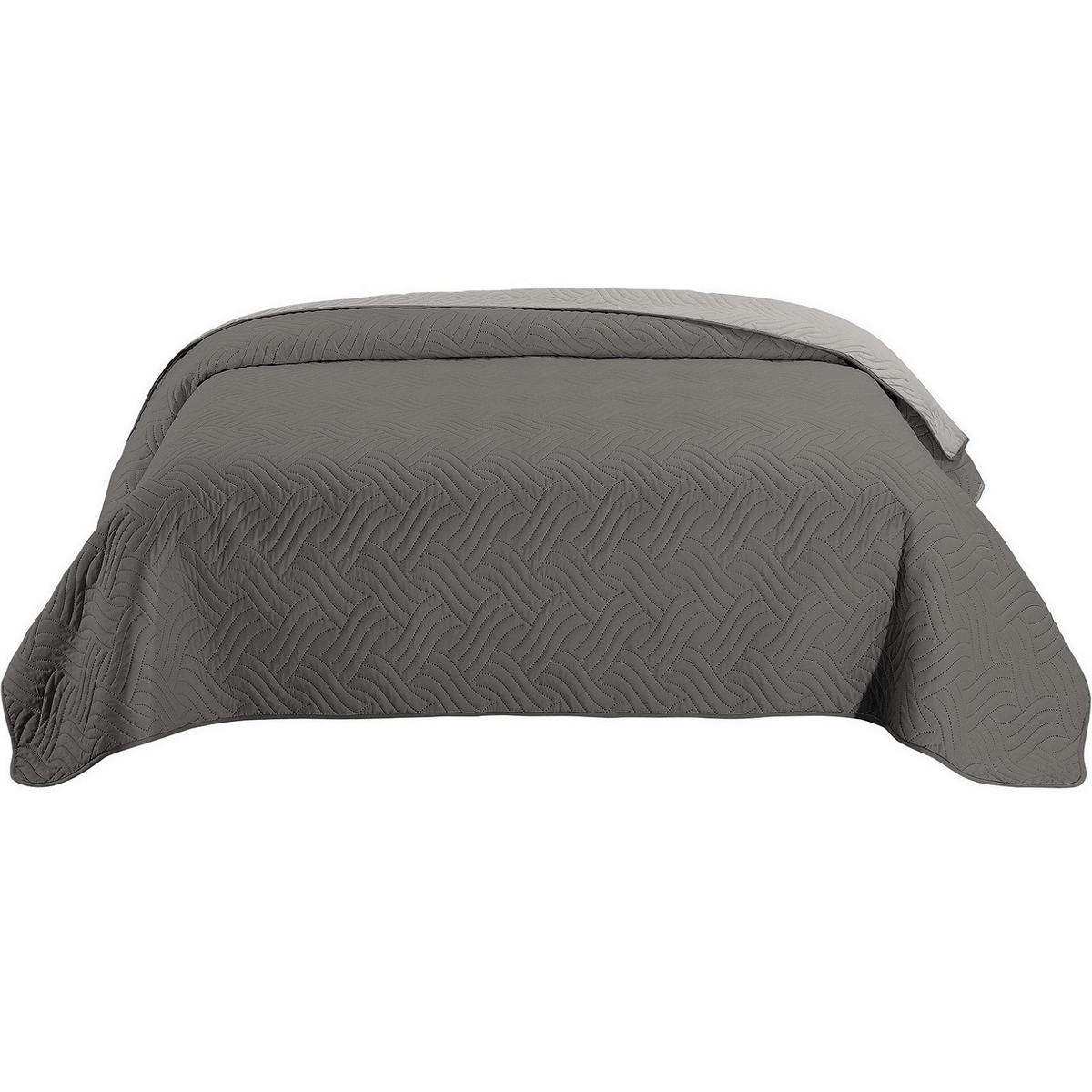 TAGESDECKE Wende-Design grau 220/240 cm Duo-Color - Grau, Textil (220/240cm) - wometo