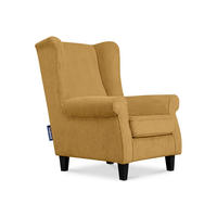 OHRENSESSEL MILES Kord-Bezug Petfriendly, gelb - Gelb, Holzwerkstoff/Buchenholz (82/105/97cm) - KONSIMO®