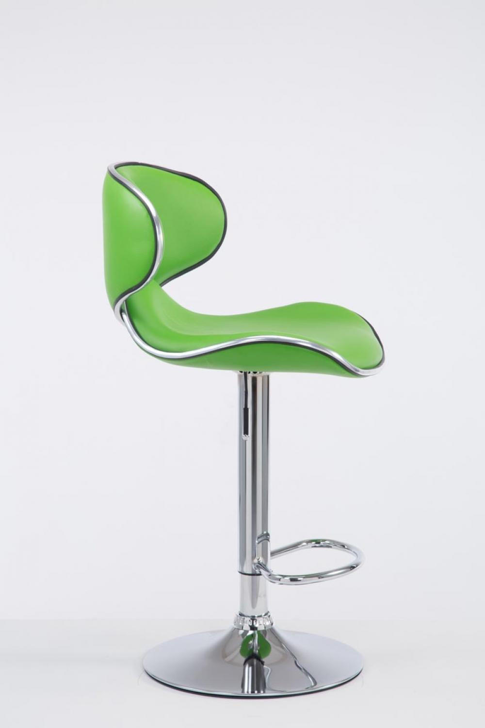 BARHOCKER Lederlook grün - Chromfarben/Grün, Textil/Metall (46/88/49cm) - CLP