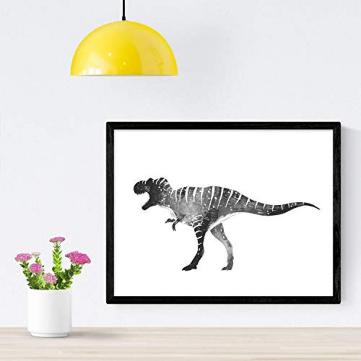 POSTER Set mit 4 Dinosaurios weiß negro A3 Rahmenlos - Klar, Papier (29.7/3cm) - Nacnic