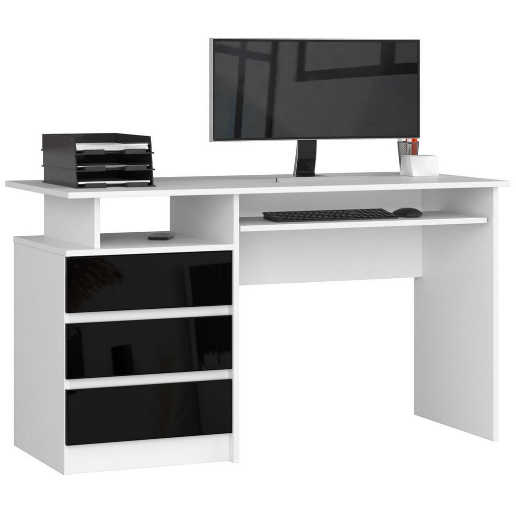 RAUMHIRSCH FURNITURE PSACÍ STŮL Bílá matná, Černá lesklá 77/135/60