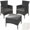 RATTANSET Luzern,2 Bezugssets,grau - Grau, Kunststoff - tectake