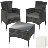 RATTANSET Luzern,2 Bezugssets,grau - Grau, Kunststoff - tectake