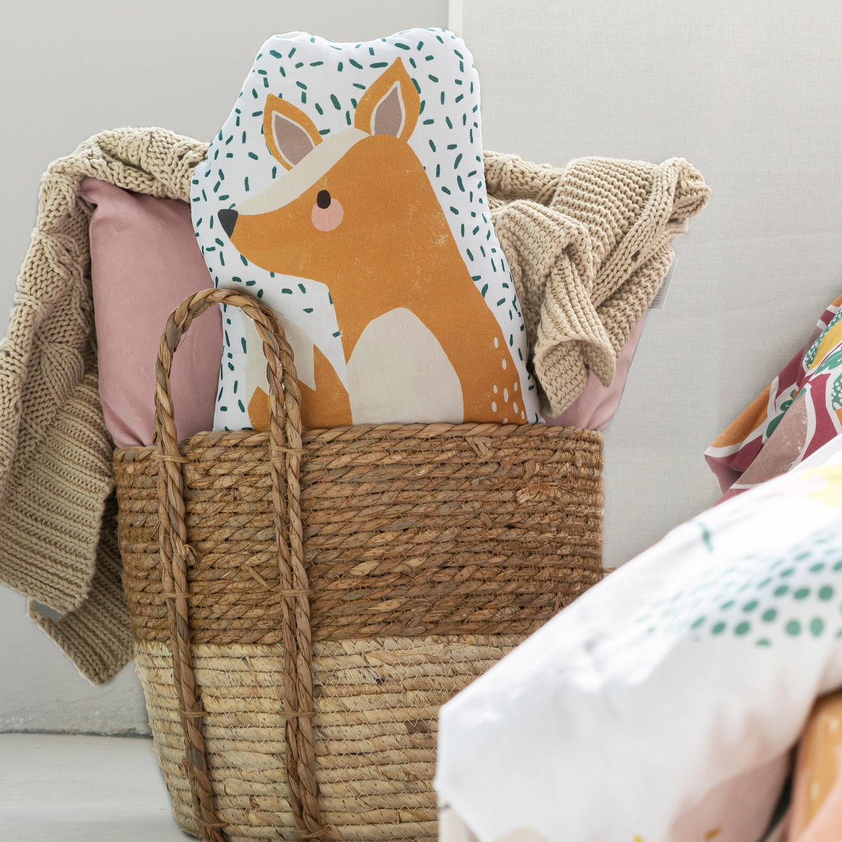KISSEN harvestwood 40x30 cm mehrfarbig - Multicolor, Textil (40/30cm) - Happy Friday