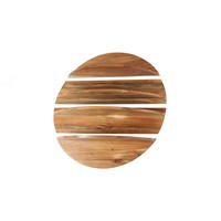 WANDREGAL KRISA 4ER SET Braun Holz - Braun, Holz (90/90/22cm) - KAWOLA