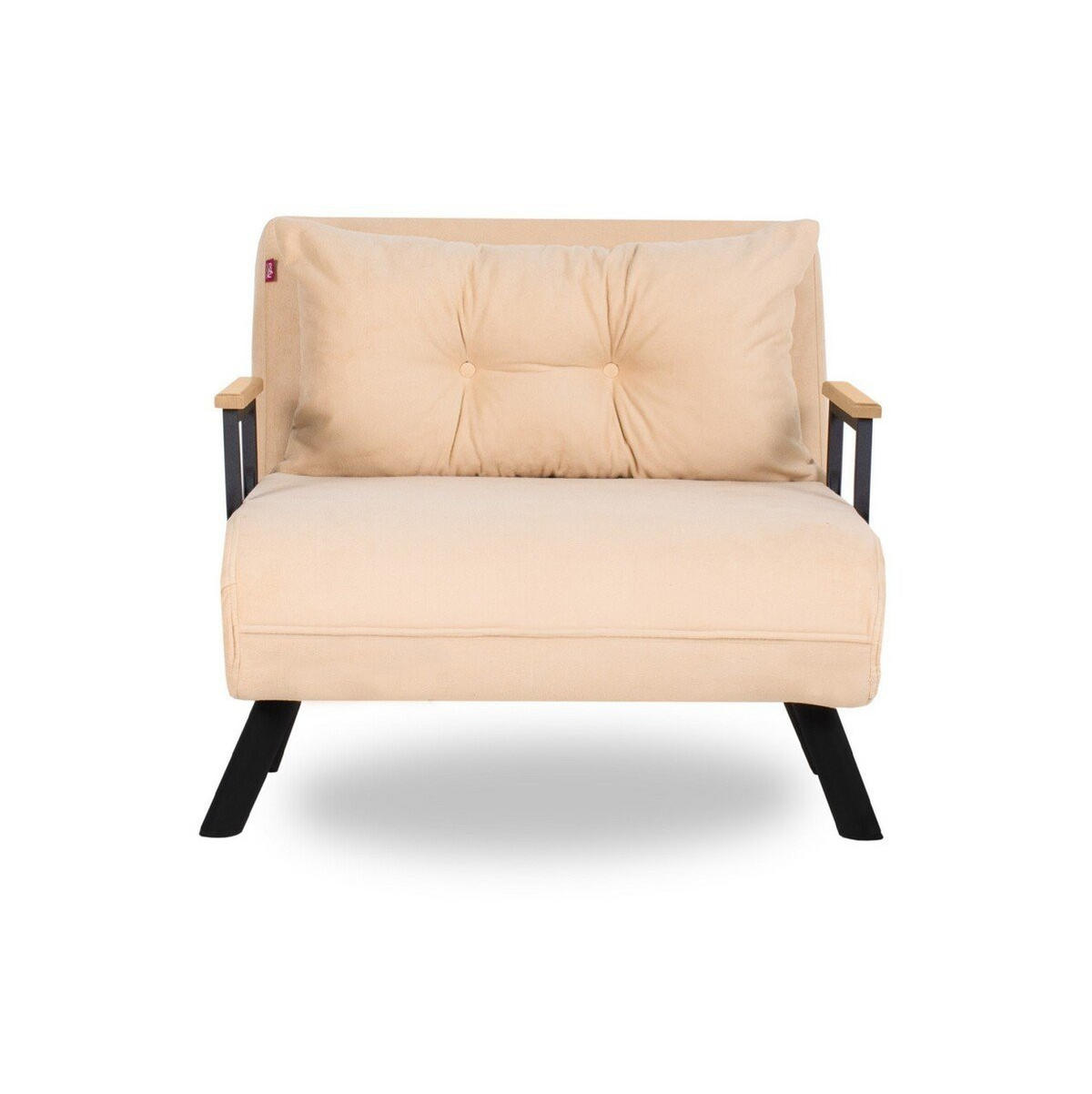 SESSEL mit Stoffbezug und Metallfüßen, umwandelbar 67/50/41 cm - Beige, Metall (50/41/67cm) - Calicosy