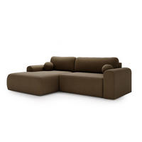ECKSOFA Aurora Braun, mit Schlaffunktion in Lambi Stoff, linke seite - Braun, Holzwerkstoff/Textil (257/177cm) - Bettso
