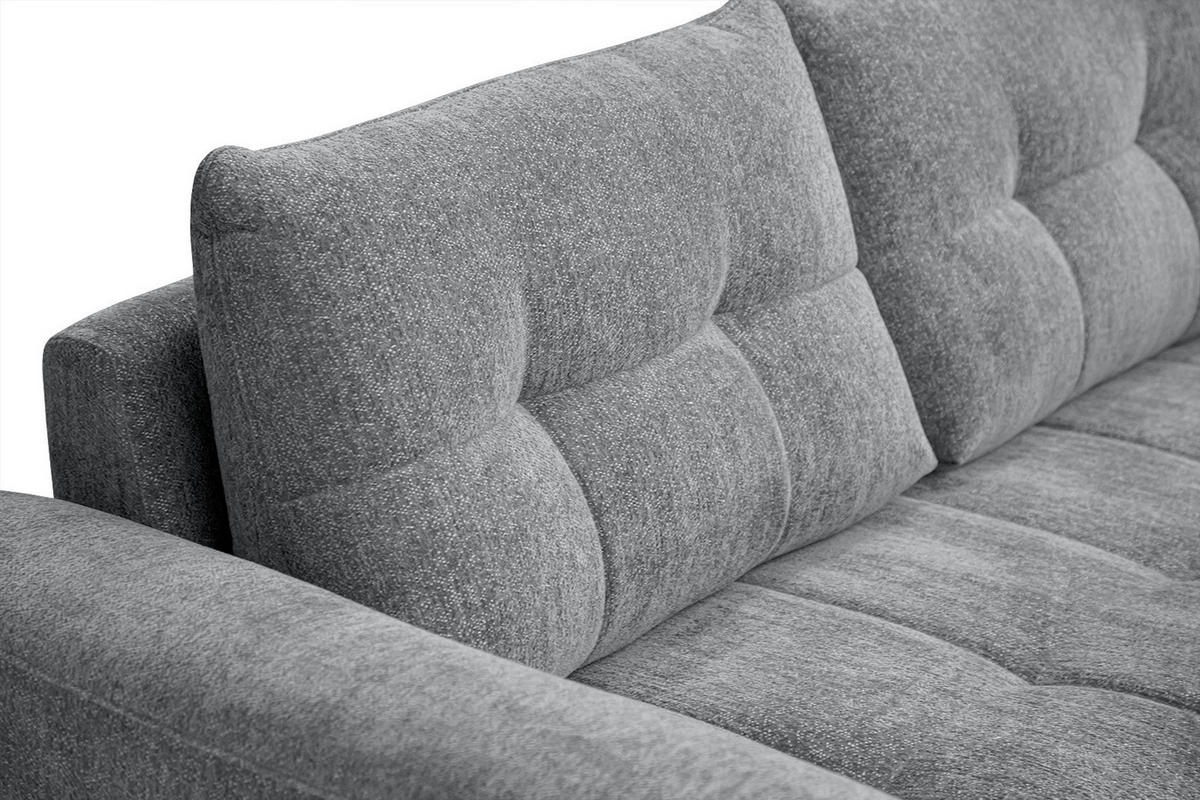 SOFA SALVINI 3-Sitzer, grau - Schwarz/Grau, Holzwerkstoff/Textil (176/88/99cm) - Courtois Laville