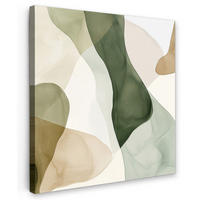 LEINWANDBILD Japandi - Abstrakt - Grün 90x90 cm - Salbeigrün, Textil (90/90cm) - MuchoWow