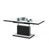 COUCHTISCH rechteckig Weiß matt - Schwarz matt ausziehbar höhenverstellbar - Schwarz/Weiß, Holzwerkstoff (80/120/56cm) - designimpex