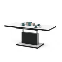COUCHTISCH rechteckig Weiß matt - Schwarz matt ausziehbar höhenverstellbar - Schwarz/Weiß, Holzwerkstoff (80/120/56cm) - designimpex