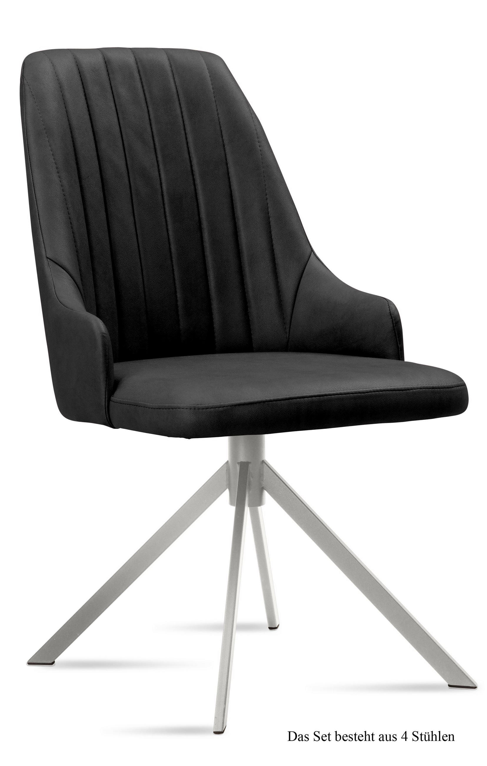 ESSZIMMERSTUHL (4er-Set) Dorrit 52x91x60 Edelstahl/Anthrazit - Edelstahlfarben/Anthrazit, Kunststoff (60/91/52cm) - 58aufmkessel