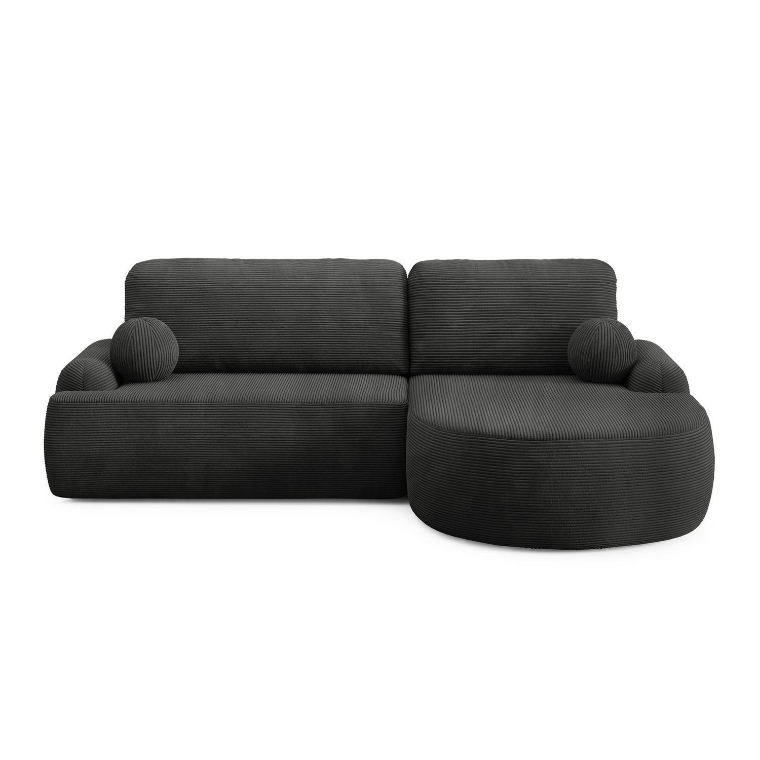 ECKSOFA CLEO II mit Schlaffunktion Version Rechte Poso 34 - Dunkelgrau, Kunststoff (264/172cm) - Lookway