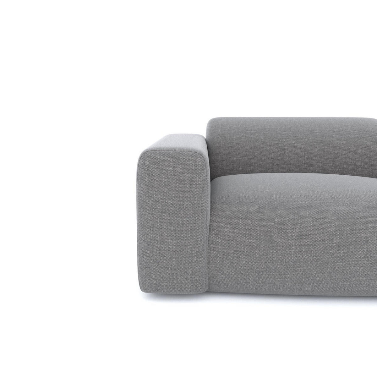 SOFA 4-Sitzer Rastergewebe Hellgrau 240cm - Hellgrau/Grau, Textil (240/73/97cm) - Sia Home