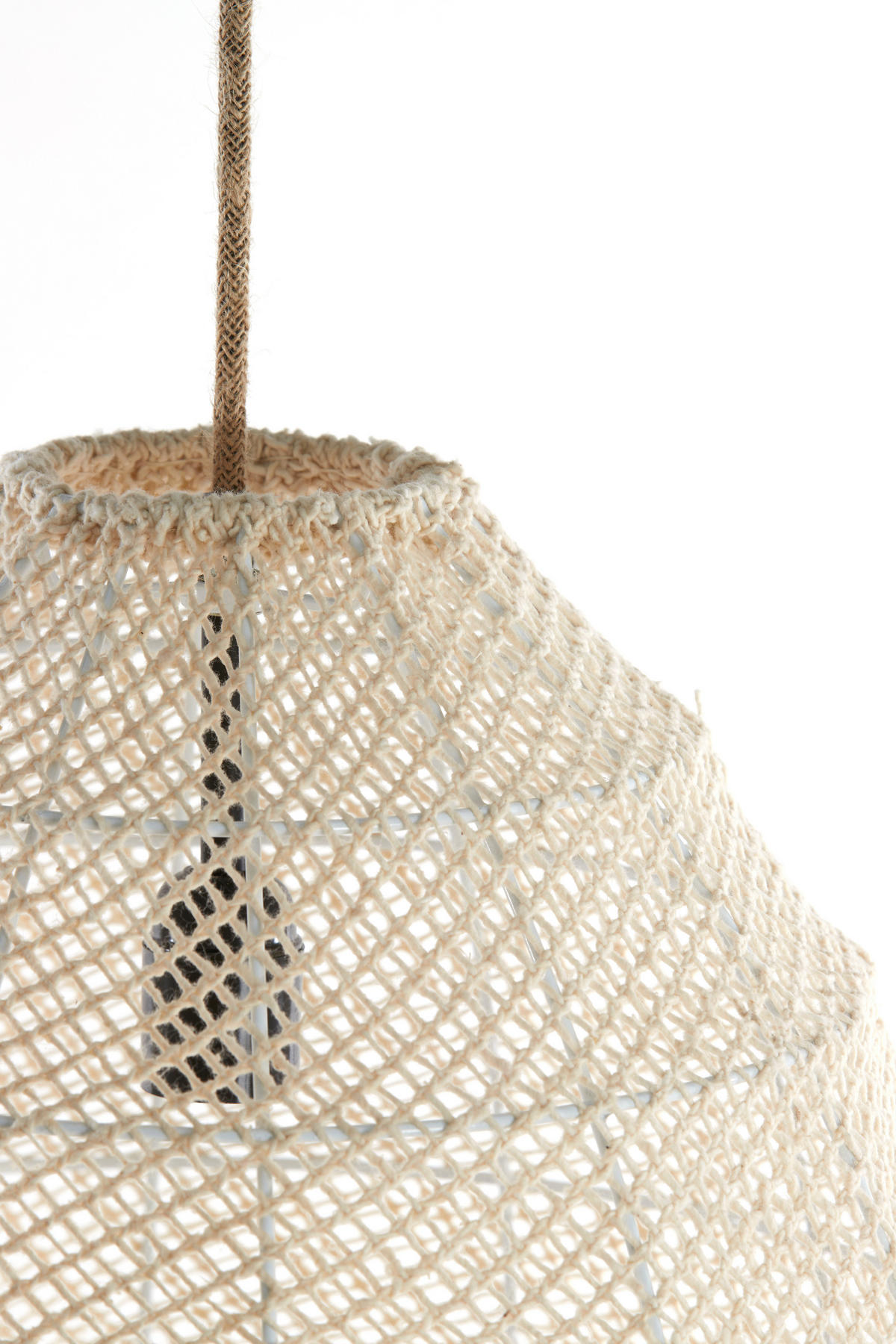HÄNGELAMPE Makassar Weiß Ø42/42 cm - Weiß, Textil (42/42/42cm) - Light & Living