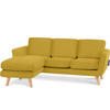 3-SITZER-ECKSOFA-LINKS TAGIO mit Ottomane , Gelb - Gelb/Braun, Buchenholz/Textil (190/151cm) - KONSIMO®