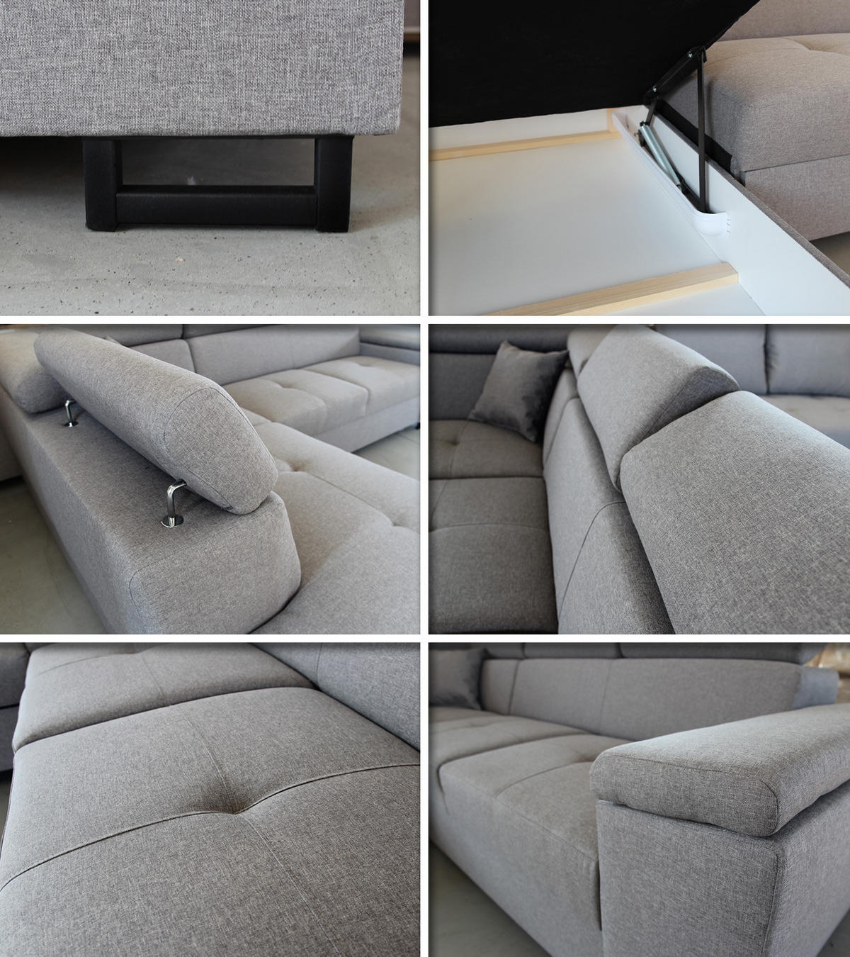 ECKSOFA Natan, Seite: Links - Grau, Holz/Textil (265/205cm) - Sofnet