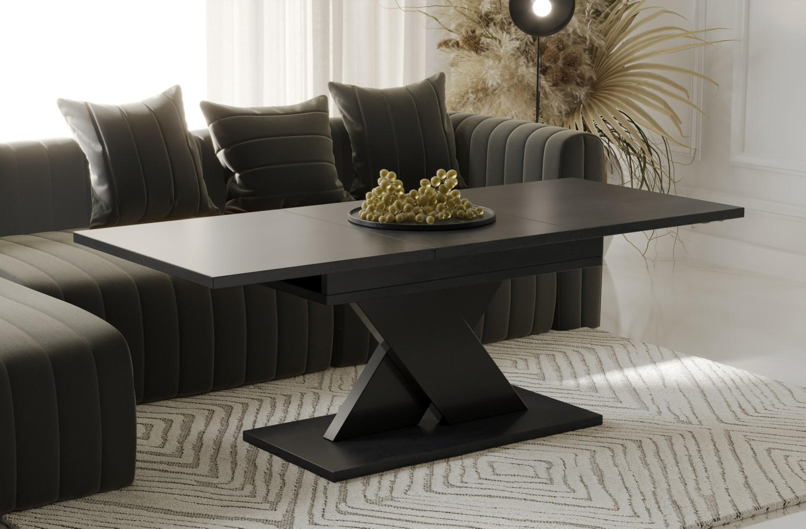 COUCHTISCH Ilo ausziehbar - Graphitfarben, Holzwerkstoff (110/65/54cm) - Endo-Moebel