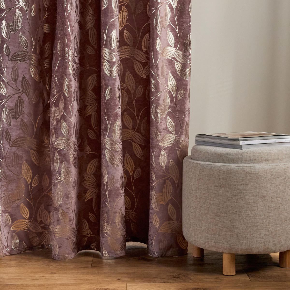 VORHANG Blomstela - Dunkelrosa, Textil (140/1/250cm) - home&you