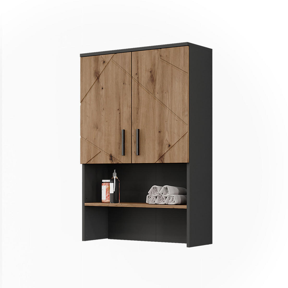 KONSTRUKCE SKŘÍŇKY NA PRAČKU Irma Antracit/Artisan - antracitová/dub artisan, kompozitní dřevo (68/103.5/30cm) - Vicco