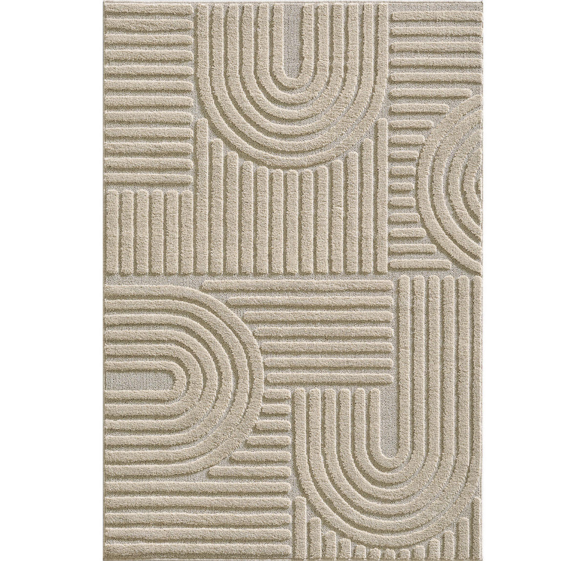 TEPPICH geometrischer beige TURIN 200x290 cm - Beige, Textil (290/290cm) - Nazar Rugs