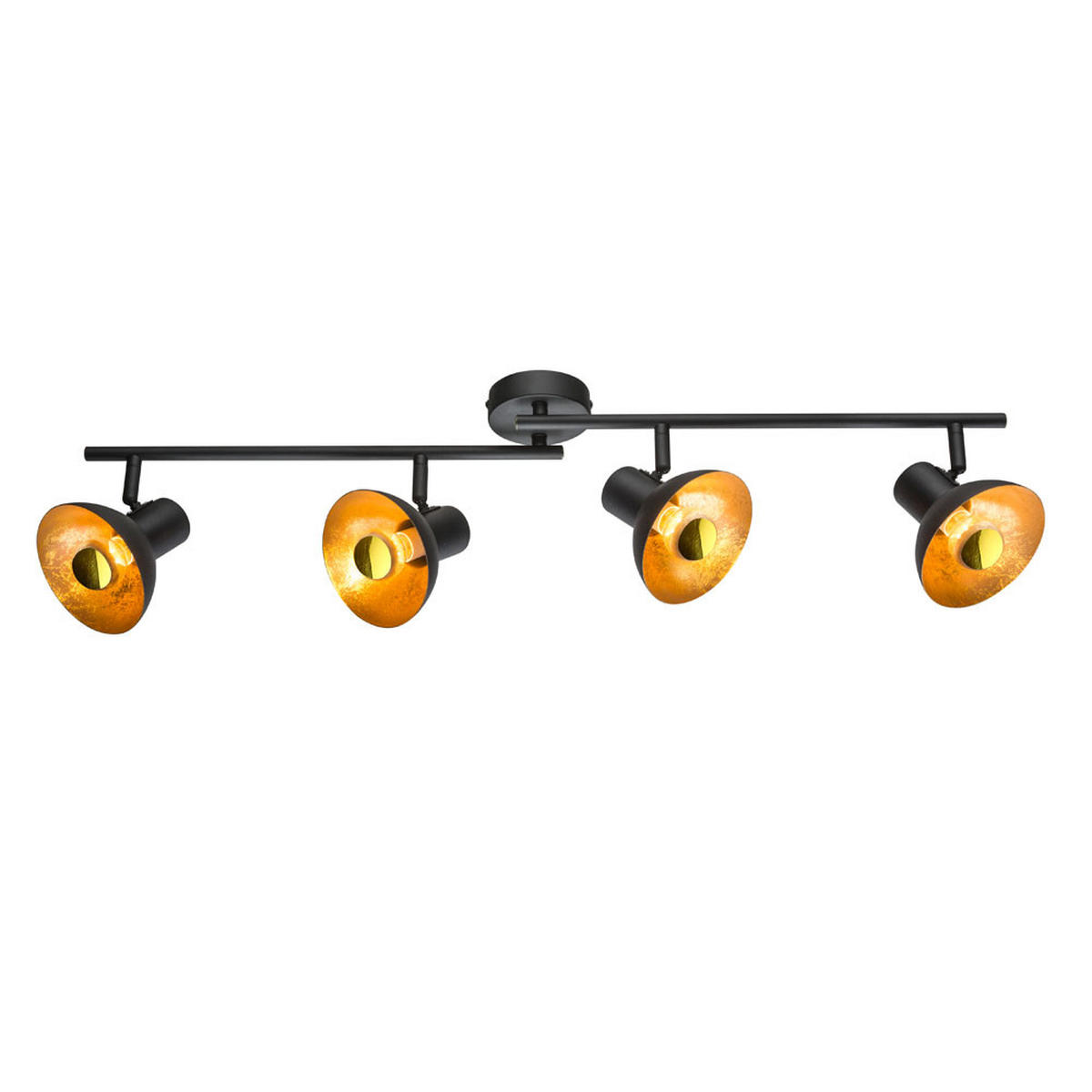 LED DECKENLEUCHTE Metall Schwarz Gold - Schwarz, Metall (85/12/17.6cm) - Globo Lighting