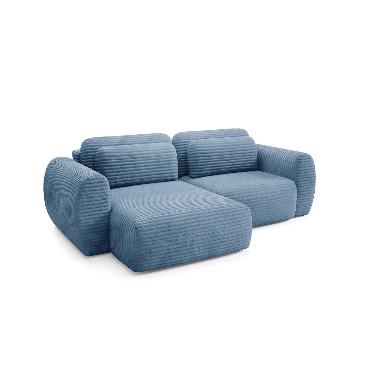 ECKSOFA Camilla 3 Sitzplätze Hellblau - Blau, Holz (270/165cm) - Petits-meubles